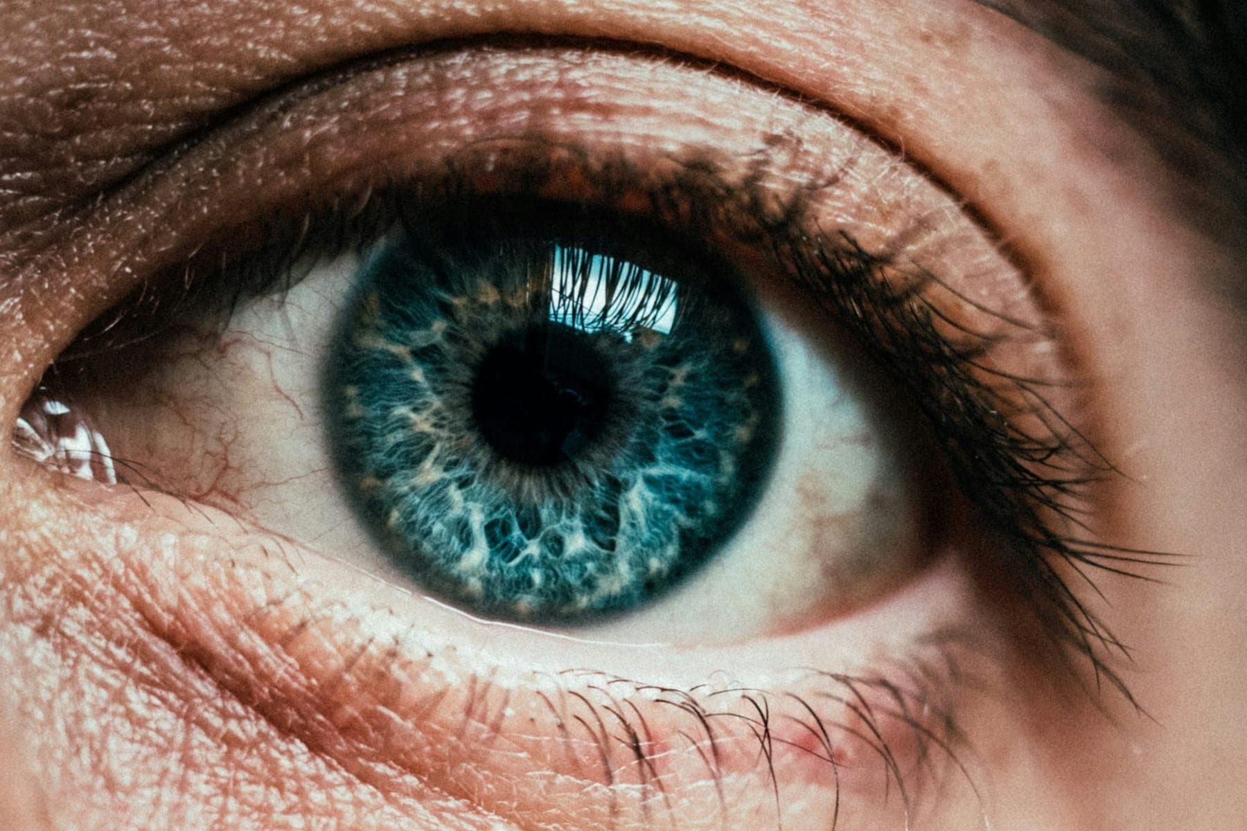 Close-up of a clear blue human eye